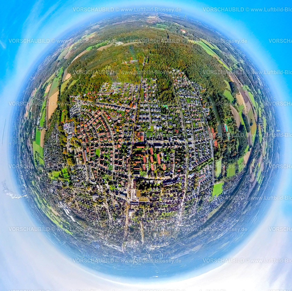 Luenen241190587Altluenen | Luftbild, Altlünen Wohngebiet Ortsansicht, Erdkugel, Fisheye Aufnahme, Fischaugen Aufnahme, 360 Grad Aufnahme, tiny world, little planet, fisheye Bild, Nordlünen, Lünen, Ruhrgebiet, Nordrhein-Westfalen, Deutschland