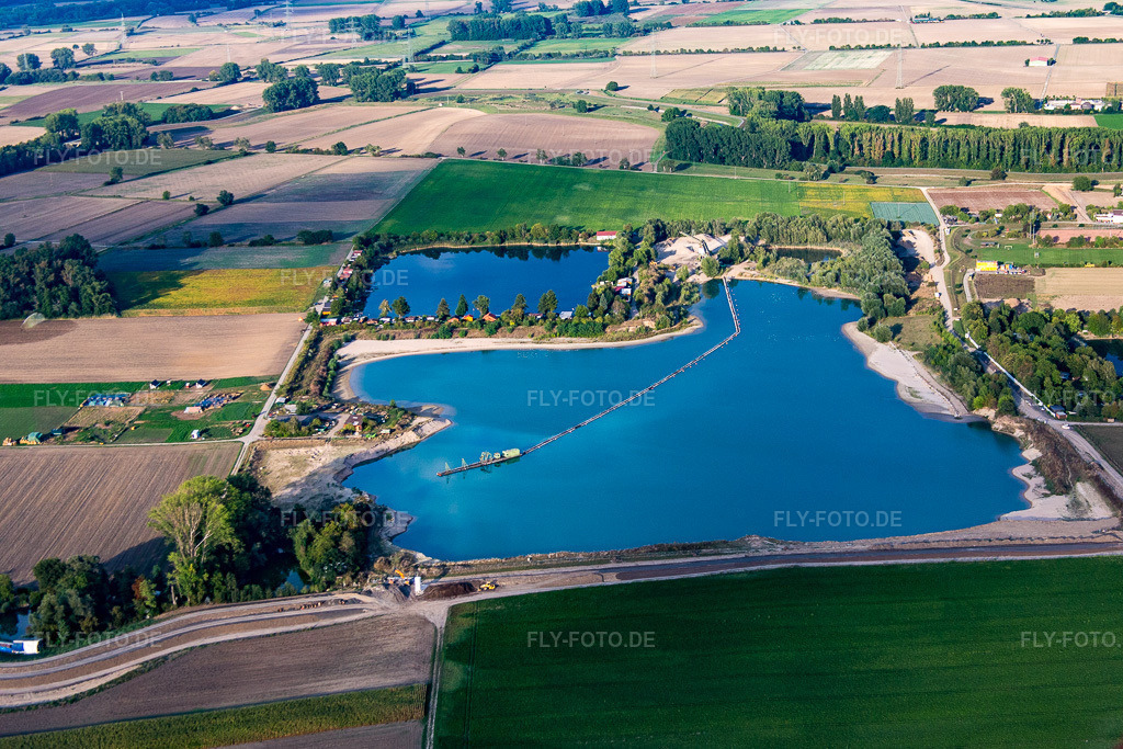 Luftbild: Baggersee Angelfreunde Wattenheim im Ortsteil Nordheim in Biblis im Bundesland Hessen in Deutschland. Foto: IMG_084426.jpg vom 02.09.2015 durch Werner Riehm/FLY-FOTO.de