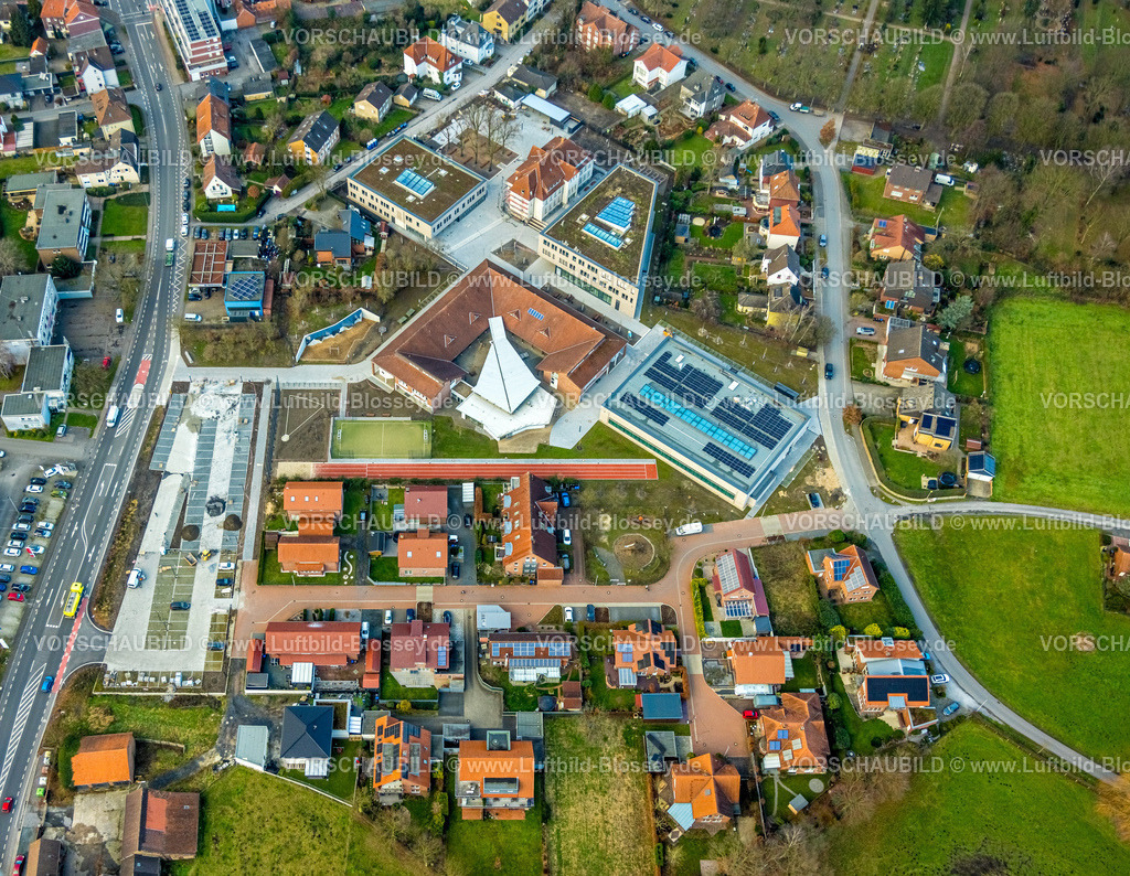 Hamm241201083 | Luftbild, Baustelle Arnold-Freymuth-Gesamtschule, An der Falkschule, Stadtbezirk Herringen, Hamm, Ruhrgebiet, Nordrhein-Westfalen, Deutschland