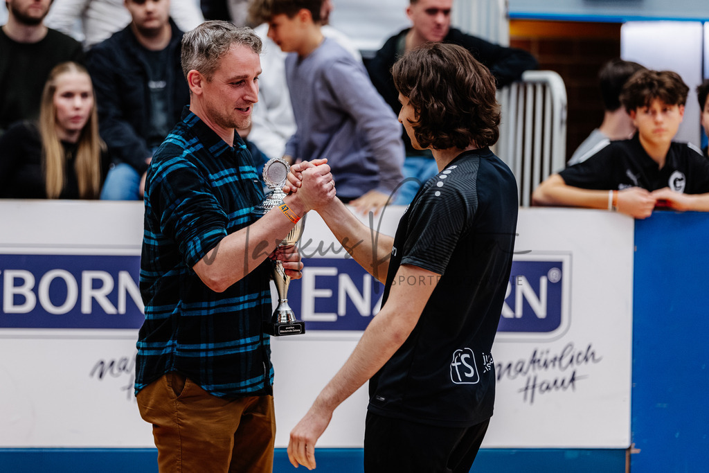 47. Stadtmeisterschaften im Hallenfußball 2025, Endrunde | Stadtmeisterschaften im Hallenfußball 2025, Endrunde, Sporthalle Berg Fidel in Münster. Foto: sportfotografie.ms | Markus Paletta - Realisiert mit Pictrs.com
