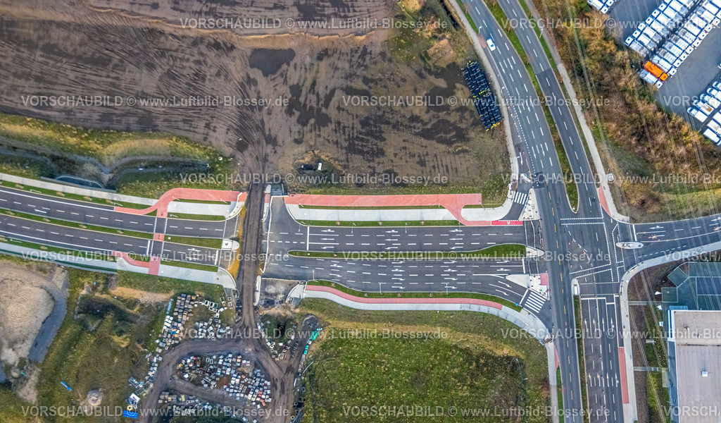 Essen230101570 | Luftbild, Straßenneubau der Nordtangente, an der ehem. Zeche Vereinigte Helene-Amalie, Nordviertel, Essen, Ruhrgebiet, Nordrhein-Westfalen, Deutschland