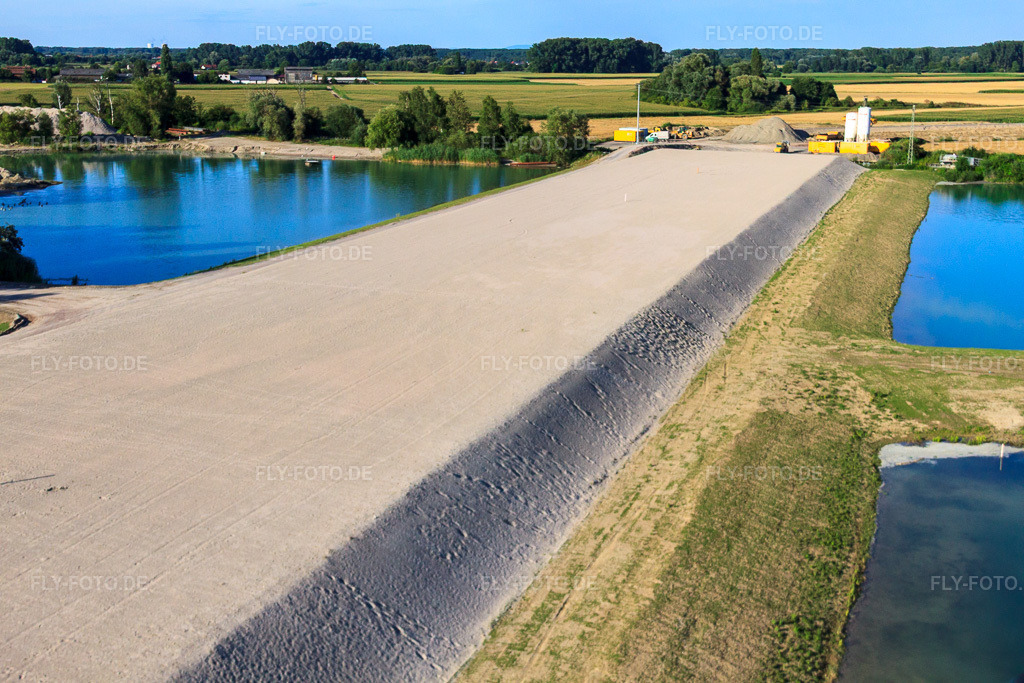 Luftbild: Baustelle zum Bau des Polders bei Neupotz in Neupotz im Bundesland Rheinland-Pfalz in Deutschland. Foto: IMG_30836.jpg vom 31.07.2010 durch Werner Riehm/FLY-FOTO.de