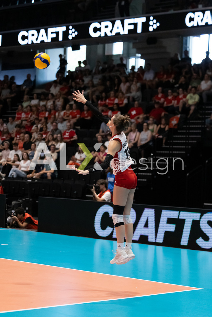 Austria v Switzerland - CEV European League Women | KRIENS, SWITZERLAND - JUNE 14: MARIE KRISTIN BRUCKNER of Austria during the CEV European League match between Austria and Switzerland at Pilatus Arena on June 14, 2026 in Kriens, Switzerland. - Realisiert mit Pictrs.com