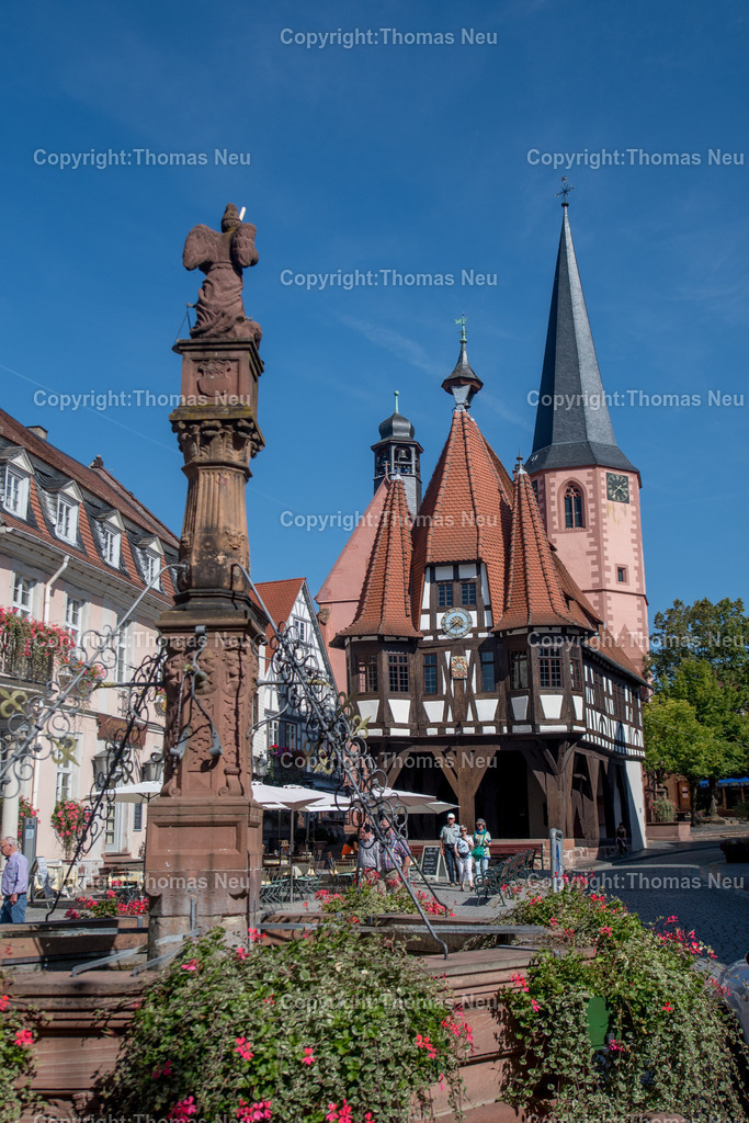 Michelstadt-Altstadt-historisches-Rathaus-Odenwald_Fotografie-Thomas-Neu-7 | Der Marktplatz in Michelstadt im Odenwald mit seinem historisches Rathaus aus dem Jahre 1484
