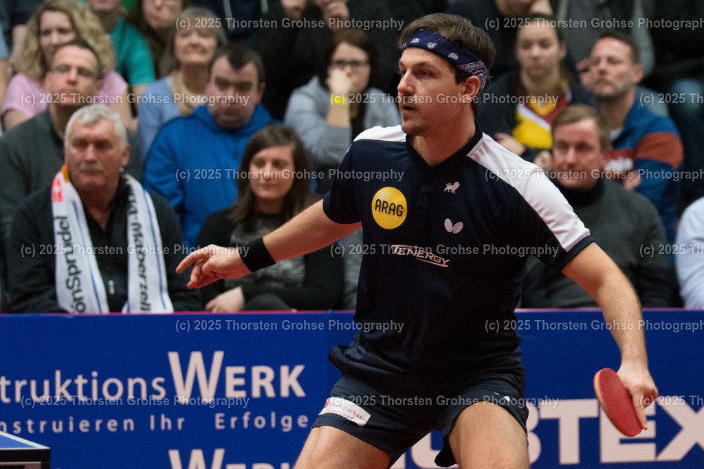 TTBL TTC Fulda-Maberzell vs. Borussia Duesseldorf | Timo BOLL (Borussia Duesseldorfl); TTBL TTC Fulda-Maberzell vs. Borussia Duesseldorf, Tischtennis-Bundesliga - 12. Spieltag am 21.01.2018 in der Hubtex Arena in Fulda, (Deutschland) - Realisiert mit Pictrs.com