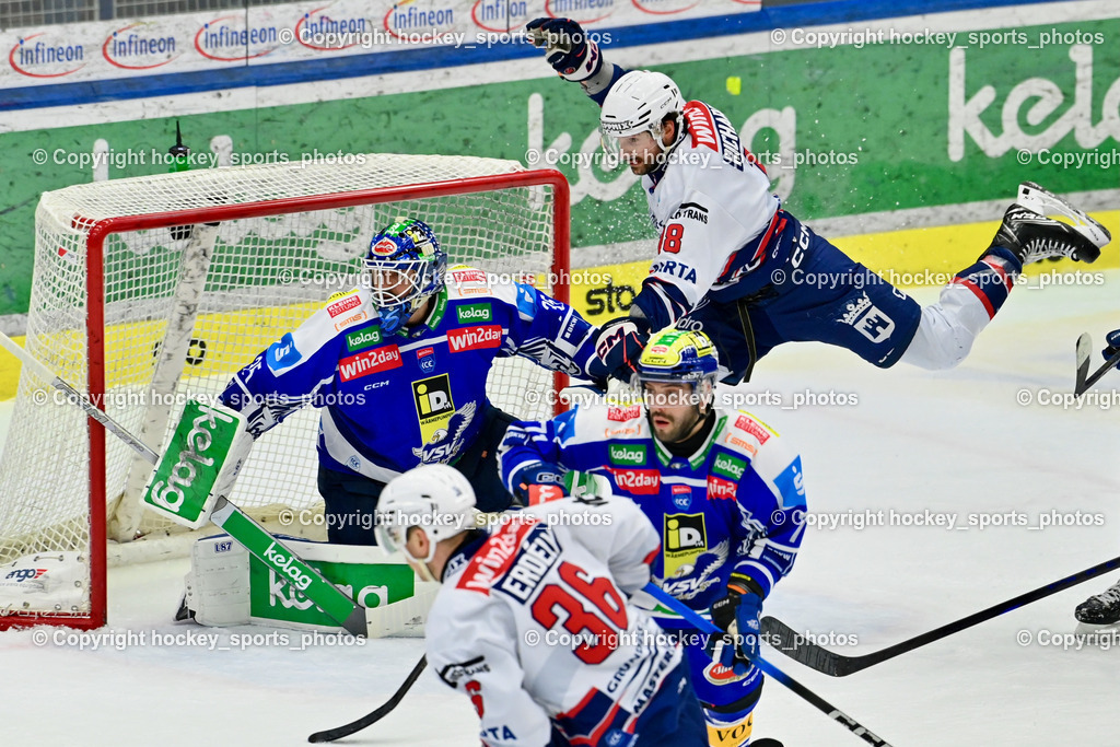 EC IDM Wärmepumpen VSV vs. Hydro Fehervar AV 19 | #35 Joe Cannata EC VSV, #18 Justin Richards Hydro Fehervar, #36 Csanad Erdely Hydro Fehervar, #71 Steven Strong EC VSV, EC IDM Wärmepumpen VSV vs. Hydro Fehervar AV 19, EC IDM Wärmepumpen VSV vs. Hydro Fehervar AV 19  am 17.01.2026 in Villach (Stadthalle Villach), Austria, (Photo by Bernd Stefan)