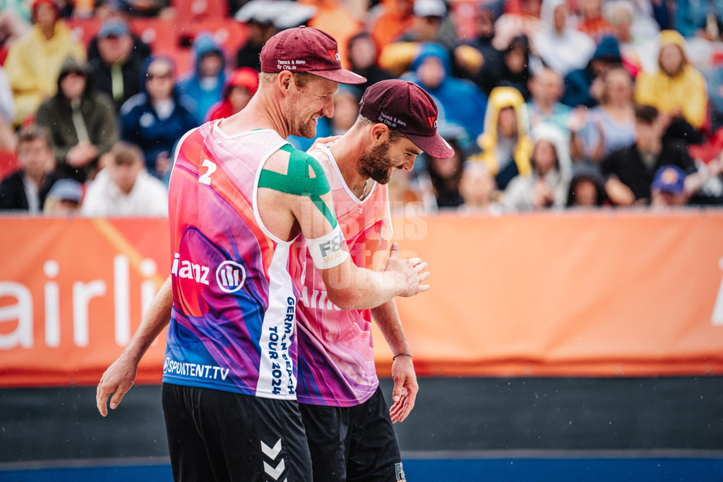 Beachvolleyball | Männer | Allianz German Beach Tour 2024 | Tourstop Kühlungsborn 2 | 18.08.2024 | v.l. Yannick Harms und Manuel Harms