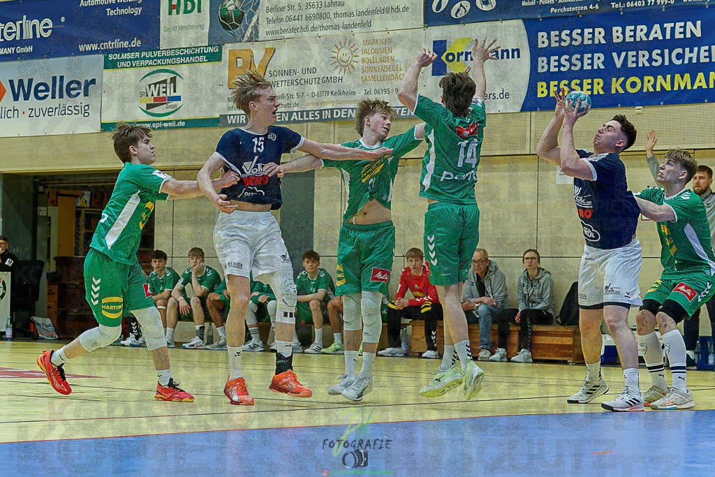 mJB Pokalrunde dt. Meisterschaft, TV Hüttenberg - TSV GWD Minden | mJB Pokalrunde dt. Meisterschaft, TV Hüttenberg - TSV GWD Minden am 15.03.2025 in Münchholzhausen (Sporthalle Münchholzhausen)Photo © 2025 - Jörg Heinrich - Realisiert mit Pictrs.com