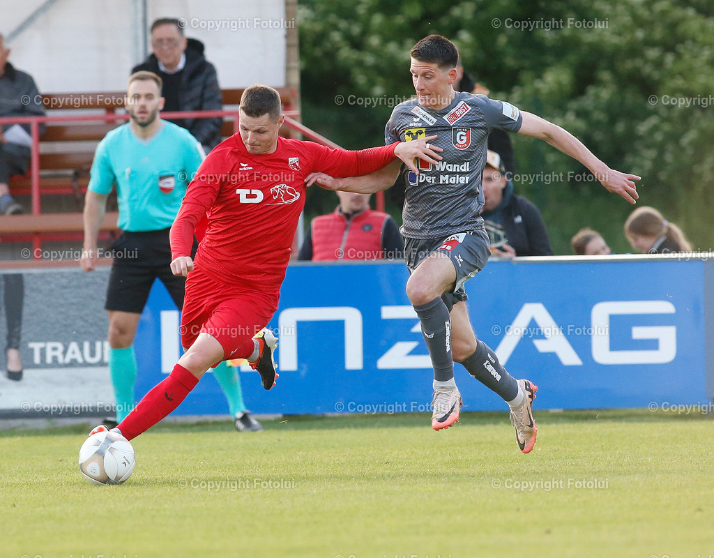 A_LUI_23052025_24 | SPORT FUSSBALL REGIONALLIGA MITTE ASKOE OEDT-UNION GURTEN 23.0.2025 IM BILD: DENIS BROZIK (OEDT) UND RENE WIRTH (GURTEN) FOTO:FOTOLUI