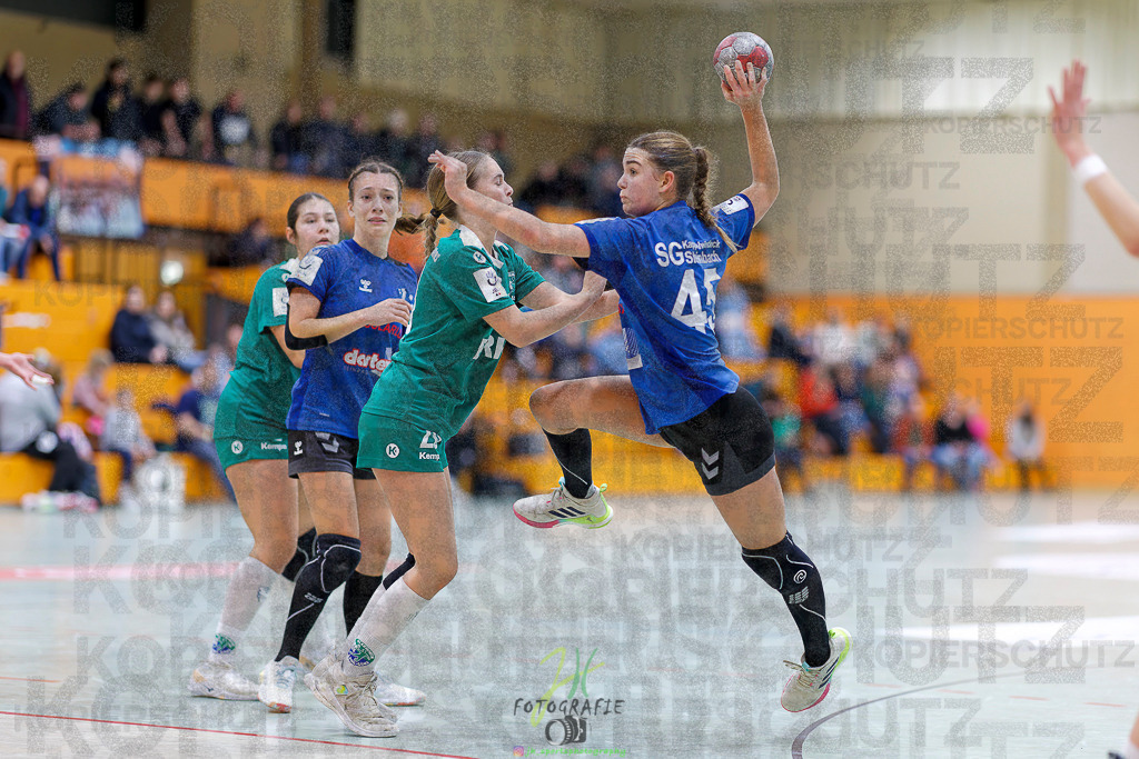 Jugenbundesliga wJB; HSG Kleenheim/Langgöns - SG Kappelwindeck/Steinbach | Jugenbundesliga wJB; HSG Kleenheim/Langgöns - SG Kappelwindeck/Steinbach am 23.11.2025 in Oberkleen (Weidig-Halle)Photo © 2025 - Jörg Heinrich - Realisiert mit Pictrs.com