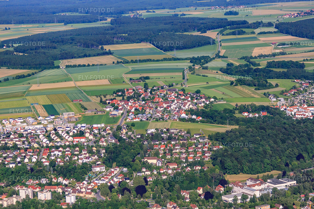 Luftbild: Ortsteil von Westen im Ortsteil Bergerhausen in Biberach im Bundesland Baden-Württemberg in Deutschland. Foto: IMG_67410.jpg vom 08.06.2014 durch Werner Riehm/FLY-FOTO.de