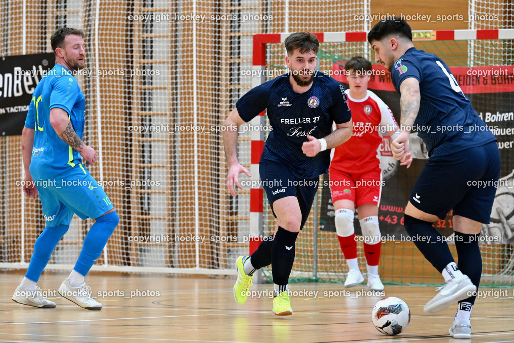 LPSV-Kärnten vs. FUTSAL versli.at Klagenfurt | #10 Denis Totoskovic versli.at Klagenfurt, #92 Elvir Dubinovic LPSV-Kärnten, #4 Ivan Krnjic LPSV-Kärnten, #1 Armin Ibrahimovic LPSV-Kärnten, LPSV-Kärnten vs. FUTSAL versli.at Klagenfurt, LPSV-Kärnten vs. FUTSAL versli.at Klagenfurt am 01.02.2026 in Villach (Ballspielhalle St. Martin), Austria, (Photo by Bernd Stefan)