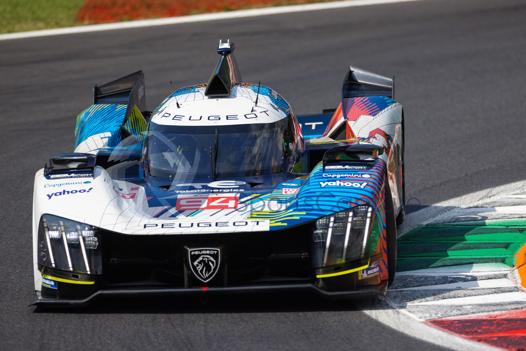 Trainproduction-20230708-0059 | MONZA,ITALY,08.Jul.23 - MOTORSPORTS - WEC, FIA World Endurance Championships, 6h of Monza, Autodromo Monza. Image shows Loic Duval (FRA), Gustavo Menezes (USA) and Nico Mueller (SUI/ Peugeot Totalenergies). Photo: Trainproduction / Matthias Trinkl