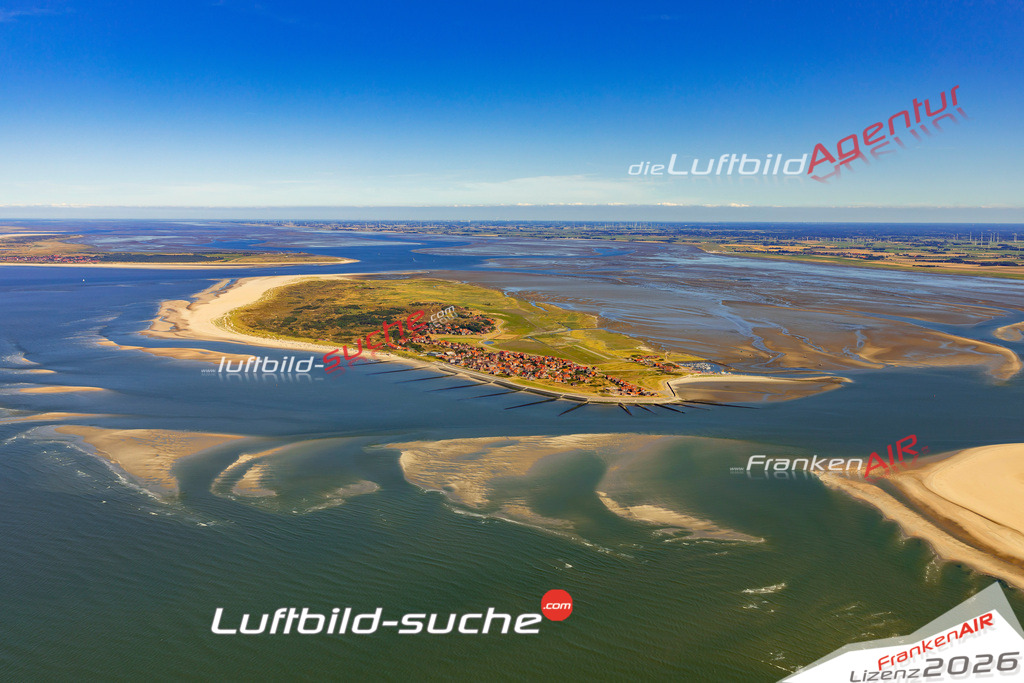 Aktuelles Luftbild von Inselansicht bei Ebbe Baltrum - Die Luftaufnahme wurde 2022 mittels UL-Flugzeug erstellt ( keine Drohne ) - hochauflösende Kamera-Systeme von  Canon -Beste Qualität - Für grossformatige Ausdrucke geeignet. Die Geschenkidee !
