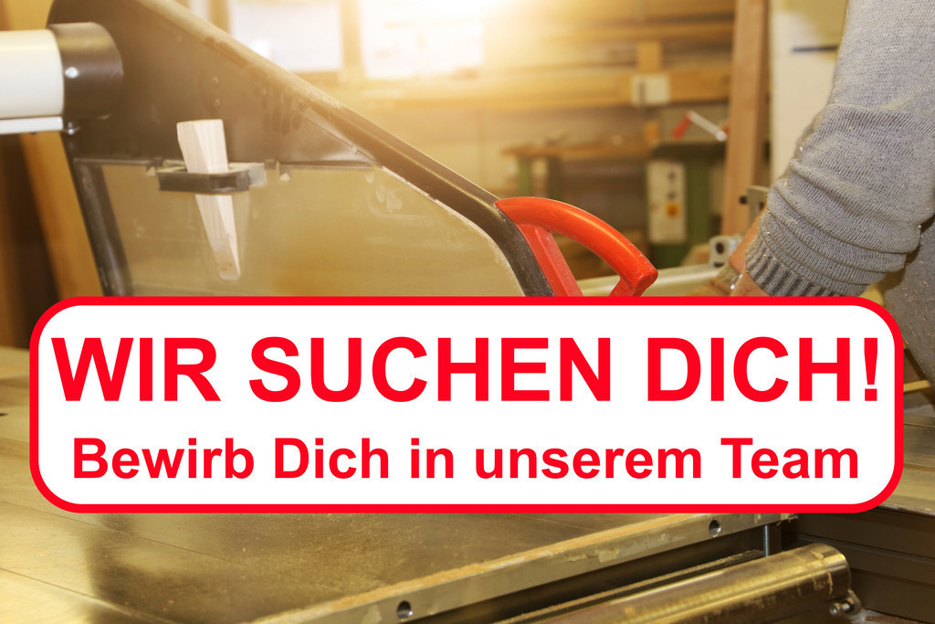 Schreiner gesucht (Vorlage) | Wir suchen Dich (Schreiner): Text WIR SUCHEN DICH BEWIRB DICH IN UNSEREM TEAM  auf dem Bild eines Schreiners bei der Arbeit (Vorlage Mitarbeitersuche) - Realisiert mit Pictrs.com