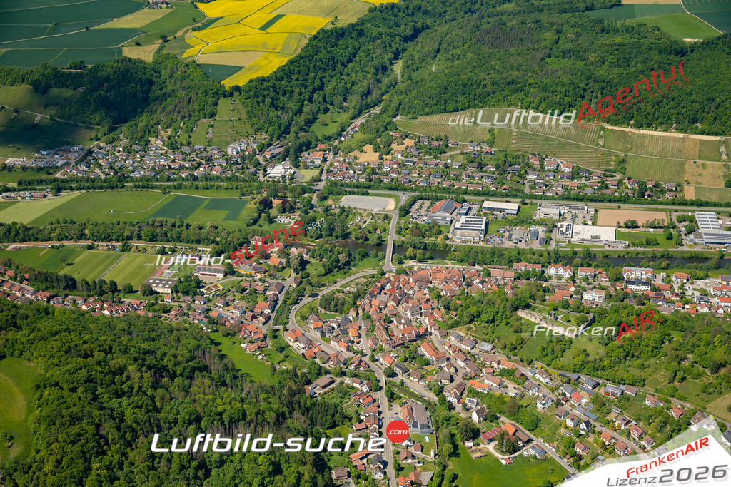 Schöne Luftaufnahme Neu Wülfingen Forchtenberg - Die Luftaufnahme wurde 2025 vom Flugzeug heraus erstellt ( keine Drohne ) - Hochauflösende Luftaufnahme - für professionelle Ausdrucke geeignet. Die Geschenkidee !Mit Lizenz und Bildrechte bestellbar