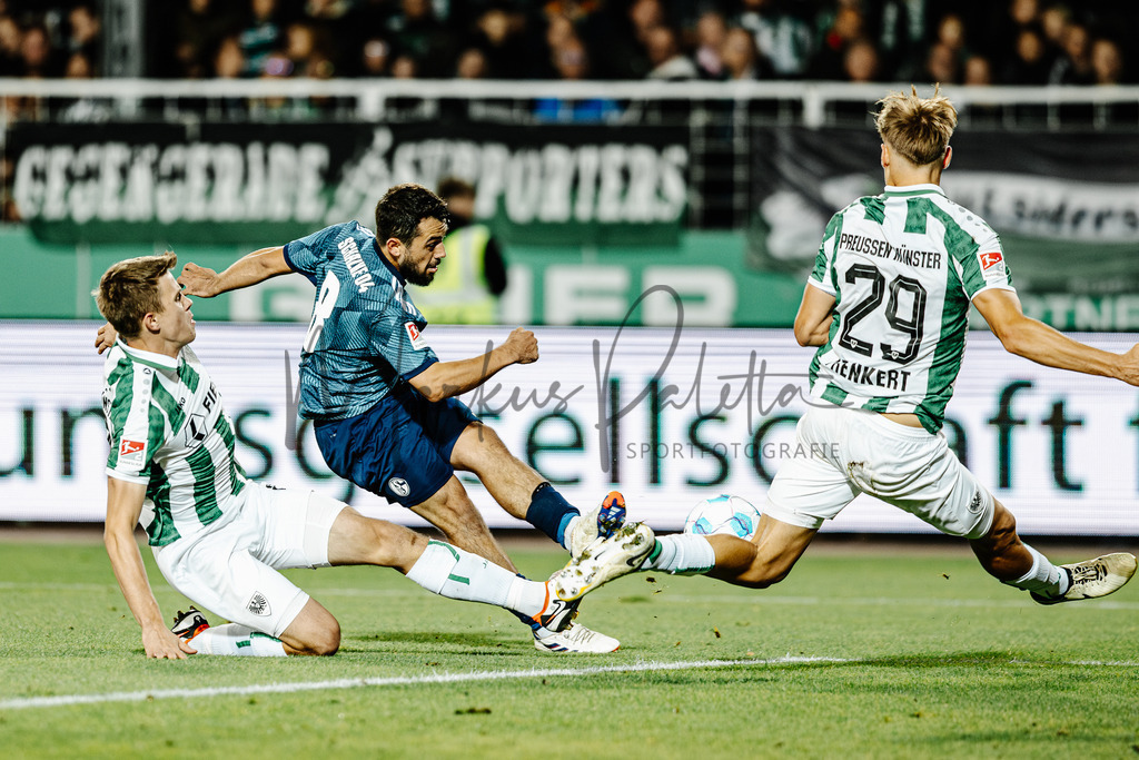 2. Bundesliga, Saison 2024/25, 7. Spieltag: SC Preußen Münster - FC Schalke 04 | Münster, 28.09.2024: 2. Bundesliga, 7. Spieltag, SC Preußen Münster gegen FC Schalke 04 im LVM-Preußenstadion in Münster. Foto: sportfotografie.ms | Markus Paletta - Realisiert mit Pictrs.com