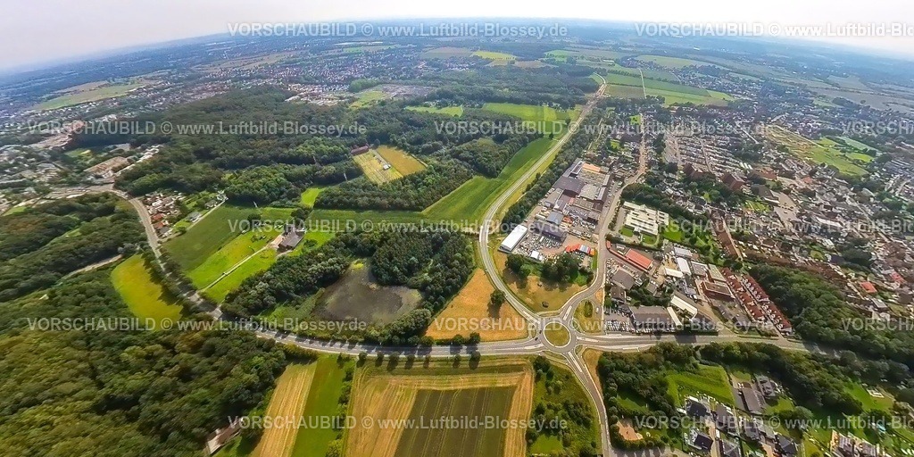 Bergkamen230990128 Erich-Ollenhauer-Strasse | Luftbild, Neuer Kreisverkehr der Trasse für die L821n Ortsumgehung zwischen Erich-Ollenhauer-Straße und Lünener Straße, Erdkugel, Fisheye Aufnahme, Fischaugen Aufnahme, 360 Grad Aufnahme, tiny world, Weddinghofen, Bergkamen, Ruhrgebiet, Nordrhein-Westfalen, Deutschland