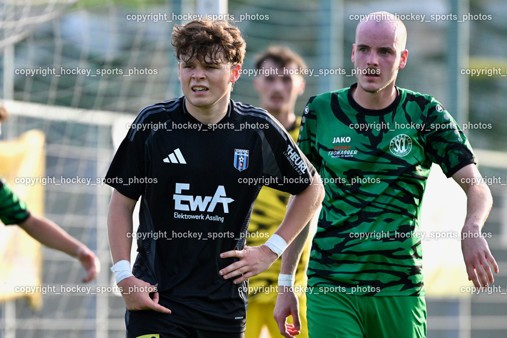 SC Landskron vs. Thal Assling  | #18 Oliver Gomig Thal Assling, #11 Christian Wilpernig SC Landskron, SC Landskron vs. Thal Assling , SC Landskron vs. Thal Assling  am 09.08.2024 in Villach (Sportanlage Landskron), Austria, (Photo by Bernd Stefan)
