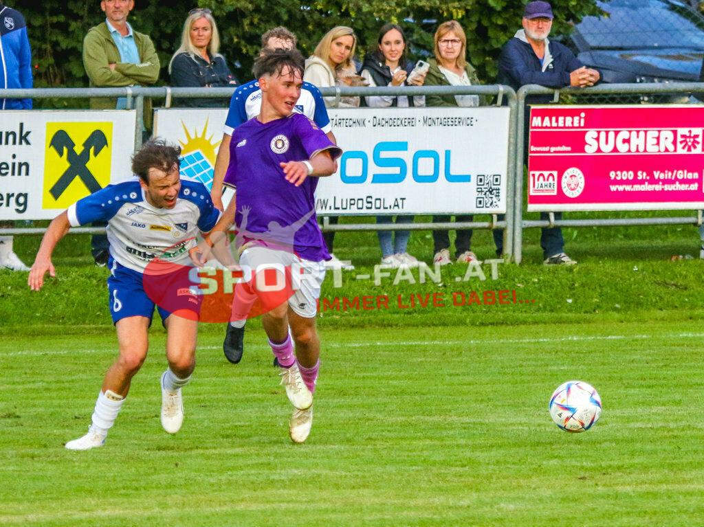 Austria Klagenfurt Amateure - SK Treibach 1-1, Kärntner Liga 2. Runde | David Hude (SK Treibach #6) Matthias Dollinger (Austria Klagenfurt Amateure #7) Austria Klagenfurt Amateure - SK Treibach 1-1 am 08.08.2023 in Brückl
(Sportplatz), Austria, (Photo by Ernst Krawagner sport-fan.at) - Realisiert mit Pictrs.com