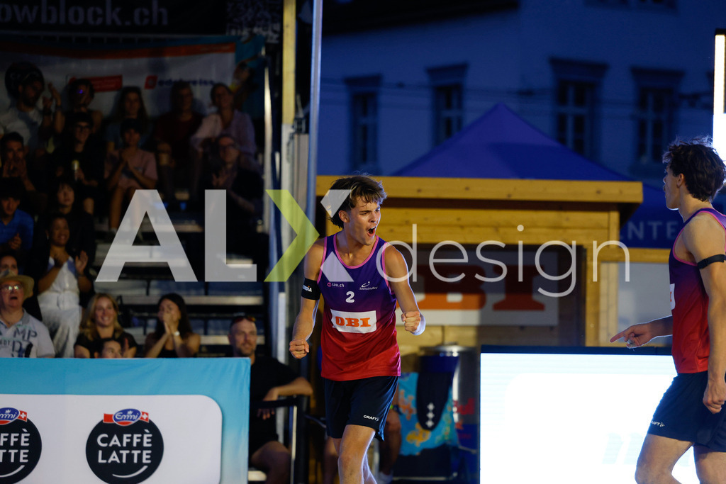 Obi BeachTour 2026 - Basel | BASEL, SWITZERLAND - JULY 17: SIMON LEFFLER (SUI) during the Obi BeachTour 2026 match between DILLIER / FLÜCKIGER (SUI) and ALLEMANN / LEFFLER (SUI) at Barfüsserplatz on July 17, 2026 in Basel, Switzerland. - Realisiert mit Pictrs.com