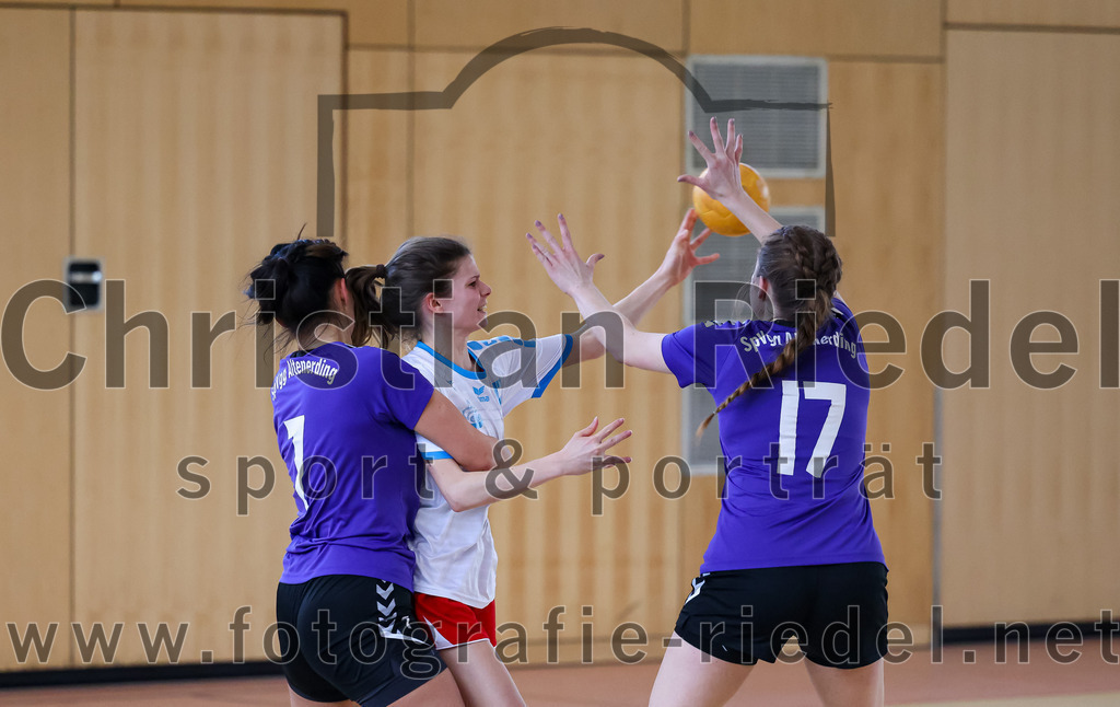 2023-03-18_096_SpVgg_Altenerding_II_gegen_HSG_Freising-Neufahrn_II | Erding, Deutschland, 18.03.2023:
Handball, Bezirksliga Frauen Altbayern 2022 / 2023, 14. Spieltag, SpVgg Altenerding II gegen HSG Freising-Neufahrn II, Endergebnis: 25:27

Michelle Gruber (SpVgg Altenerding, #7), Thea-Sophie Steinbrecher (SpVgg Altenerding, #17)

Foto: Christian Riedel / fotografie-riedel.net