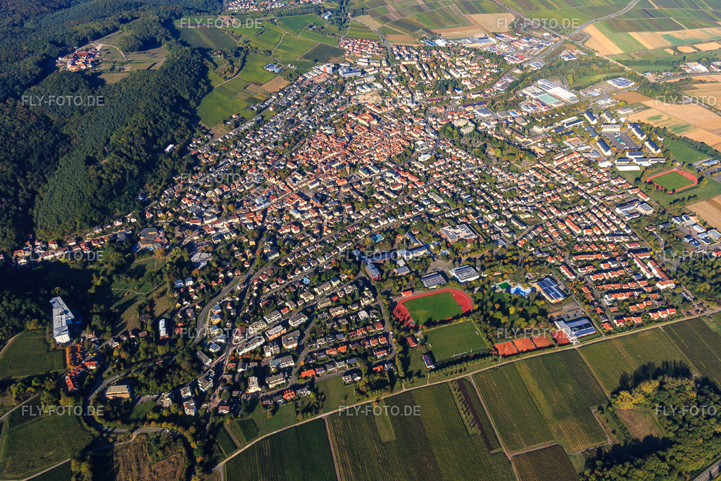 Stadtübersicht aus Südwesten | Luftbild: Stadtübersicht aus Südwesten in Oberotterbach im Bundesland Rheinland-Pfalz in Deutschland. Foto: IMG_095290.jpg vom 16.10.2016 durch Werner Riehm/FLY-FOTO.de - Realisiert mit Pictrs.com