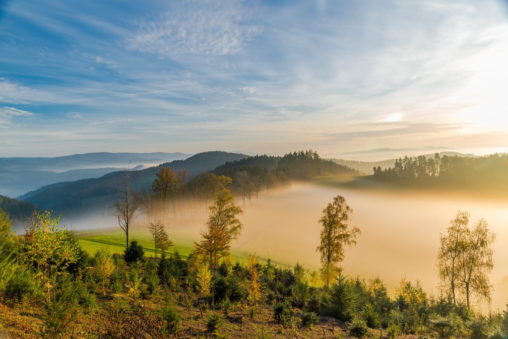 Die Nebelwelle | Nebel schwappt von einem in das andere Schwarzwaldtal - Realisiert mit Pictrs.com