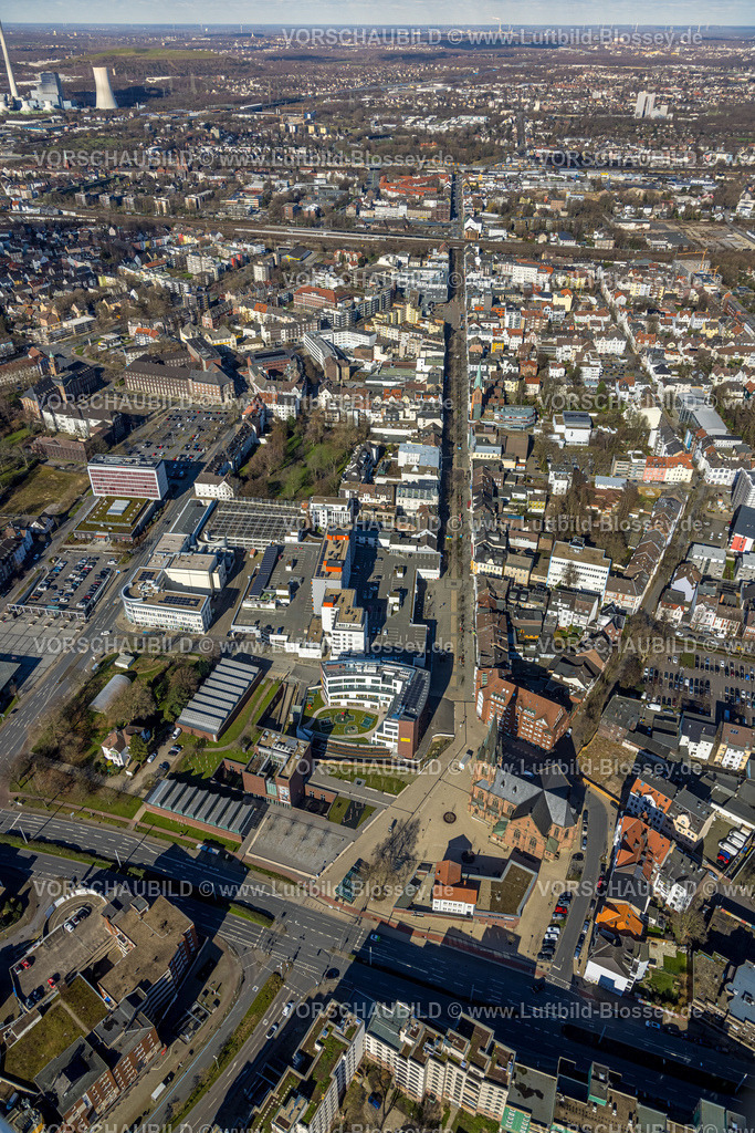 Herne230212072 | Luftbild, Neubau Europagarten und Europaplatz, Kreuzkirche und Bahnhofstraße, Herne-Mitte, Herne, Ruhrgebiet, Nordrhein-Westfalen, Deutschland