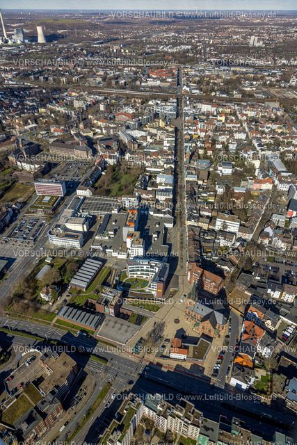 Herne230212072 | Luftbild, Neubau Europagarten und Europaplatz, Kreuzkirche und Bahnhofstraße, Herne-Mitte, Herne, Ruhrgebiet, Nordrhein-Westfalen, Deutschland