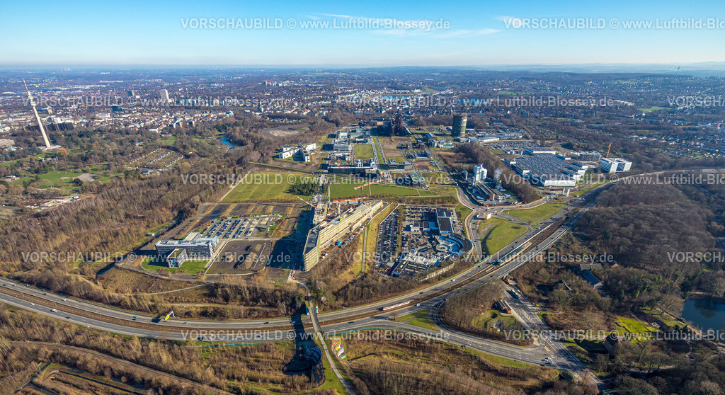 Dortmund230200469 | Luftbild, Gewerbegebiet Phoenix West, Baustelle Materna Hauptzentrale, Gasometer, BMW Niederlassung, Hörde, Dortmund, Ruhrgebiet, Nordrhein-Westfalen, Deutschland