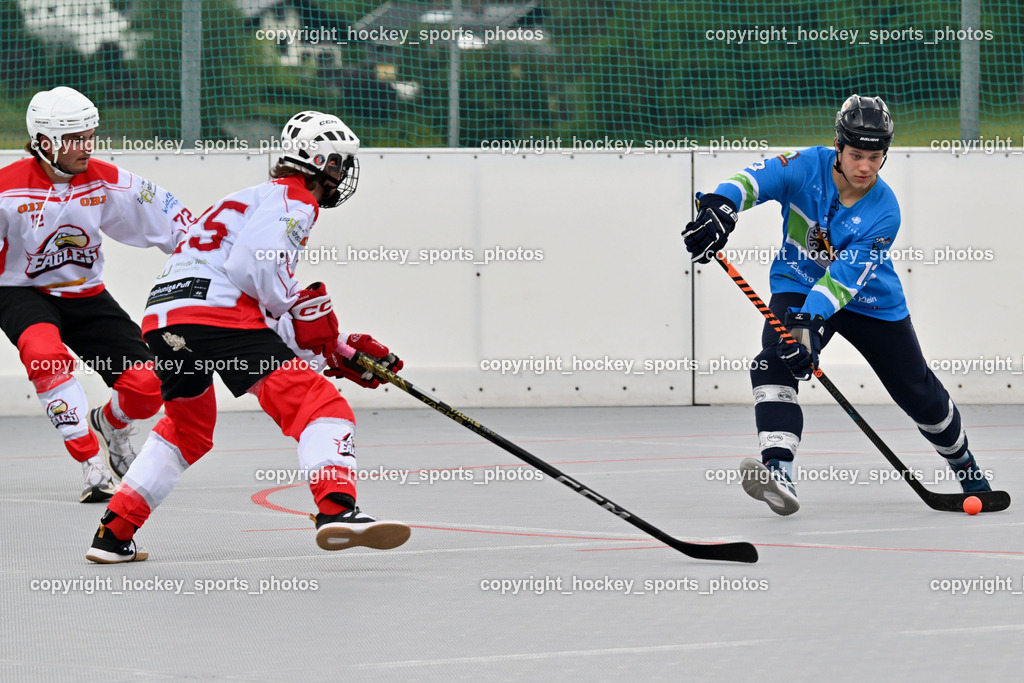 SV ASKÖ Ballhockey Villach vs. Ultras Spittal | #13 Scharf Nikolas SV ASKÖ Ballhockey, #25 Desenbekowitsch Nico HSC Zwa, #72 Leiner Kevin HSC Zwa, SV ASKÖ Ballhockey Villach vs. Ultras Spittal, SV ASKÖ Ballhockey Villach vs. Ultras Spittal am 10.05.2026 in Villach (Alpen Arena ), Austria, (Photo by Bernd Stefan)