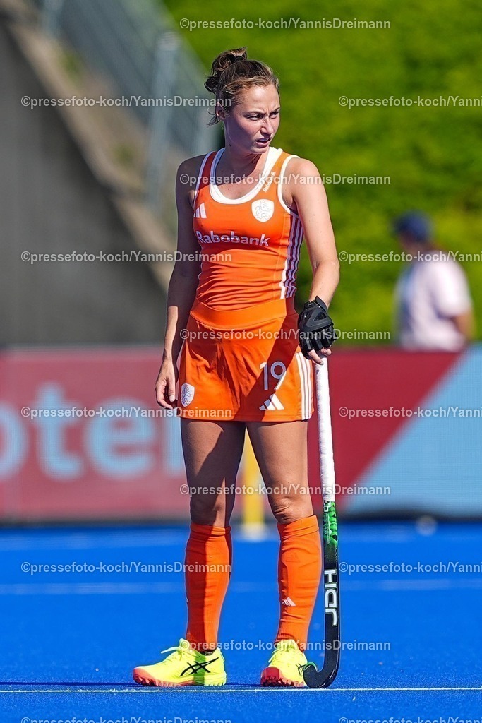 xydrx09082503026 | 09.08.2025, xydrx, Frauen EuroHockey Championship 2025, Gruppenphase, Gruppe a, Niederlande - Irland, Sparkassenpark Mönchengladbach: Marijn Veen (NED #19)