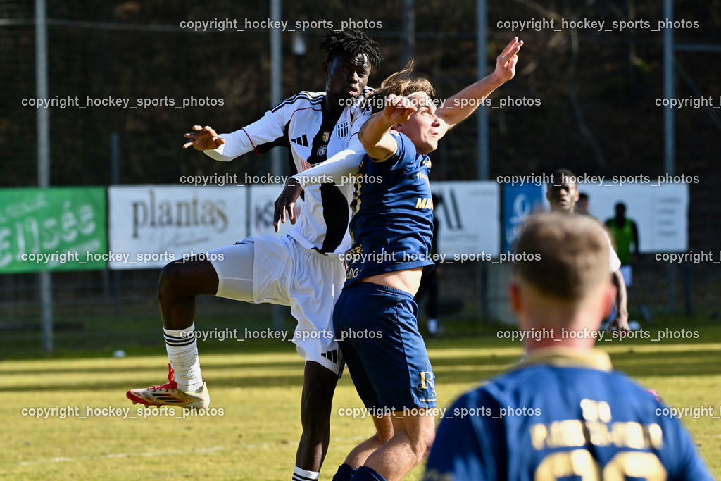 ATUS Velden vs. SPG LASK Amateure OÖ | #10 Lukas Lausegger ATUS Velden, #44 Issa Kone LASK Amateure, ATUS Velden vs. SPG LASK Amateure OÖ, ATUS Velden vs. SPG LASK Amateure OÖ am 07.03.2026 in Velden (Wald Arena Velden), Austria, (Photo by Bernd Stefan)