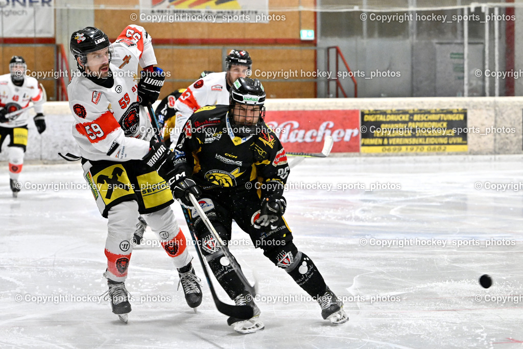 EC MET PHOTOVOLTAIK HORNETS SPITTAL vs. EV ZELTWEG MURTAL LIONS | #59 Forcher Daniel EV ZELTWEG MURTAL LIONS, #96 Peharz Joshua EC Hornets Spittal, EC MET PHOTOVOLTAIK HORNETS SPITTAL vs. EV ZELTWEG MURTAL LIONS, EC MET PHOTOVOLTAIK HORNETS SPITTAL vs. EV ZELTWEG MURTAL LIONS am 08.02.2026 in Spittal an der Drau (Eissportzentrum Spittal), Austria, (Photo by Bernd Stefan)