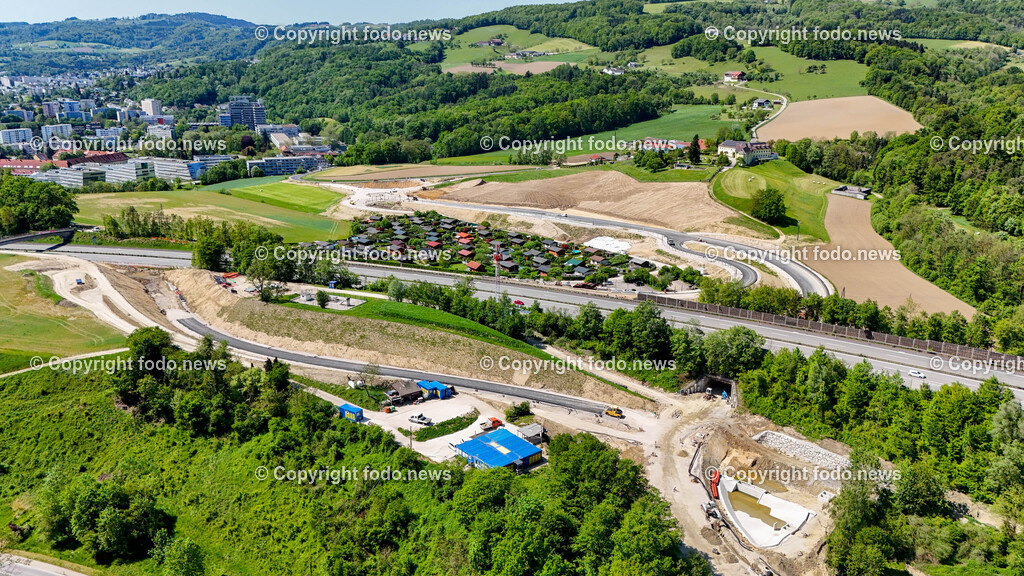 Auhof_ Kleingartenanlage_ 30.04.2024-20 | 30.04.2024, Linz, AUT, Kleingartenlage Auhof, im Bild Auhof, Kleingartenanlage, Baustelle Halbanschlussstelle, Universitaet, Drohne