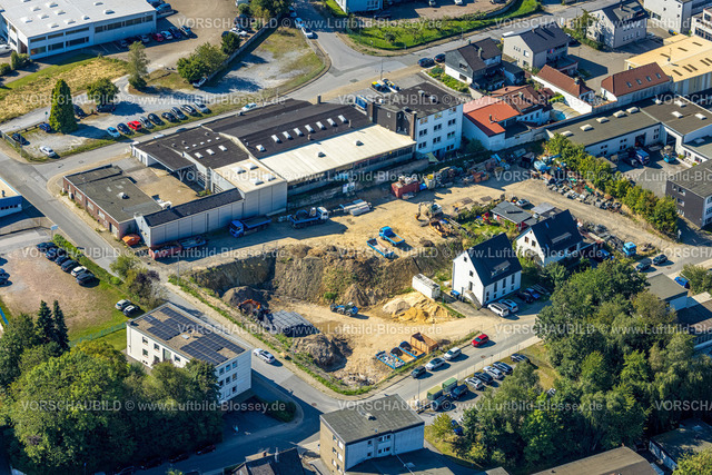 Heiligenhaus240813104 | Luftbild, Baustelle am Schopshofer Weg Ecke Hasselbecker Straße, Gewerbegebiet, Heiligenhaus, Ruhrgebiet, Nordrhein-Westfalen, Deutschland