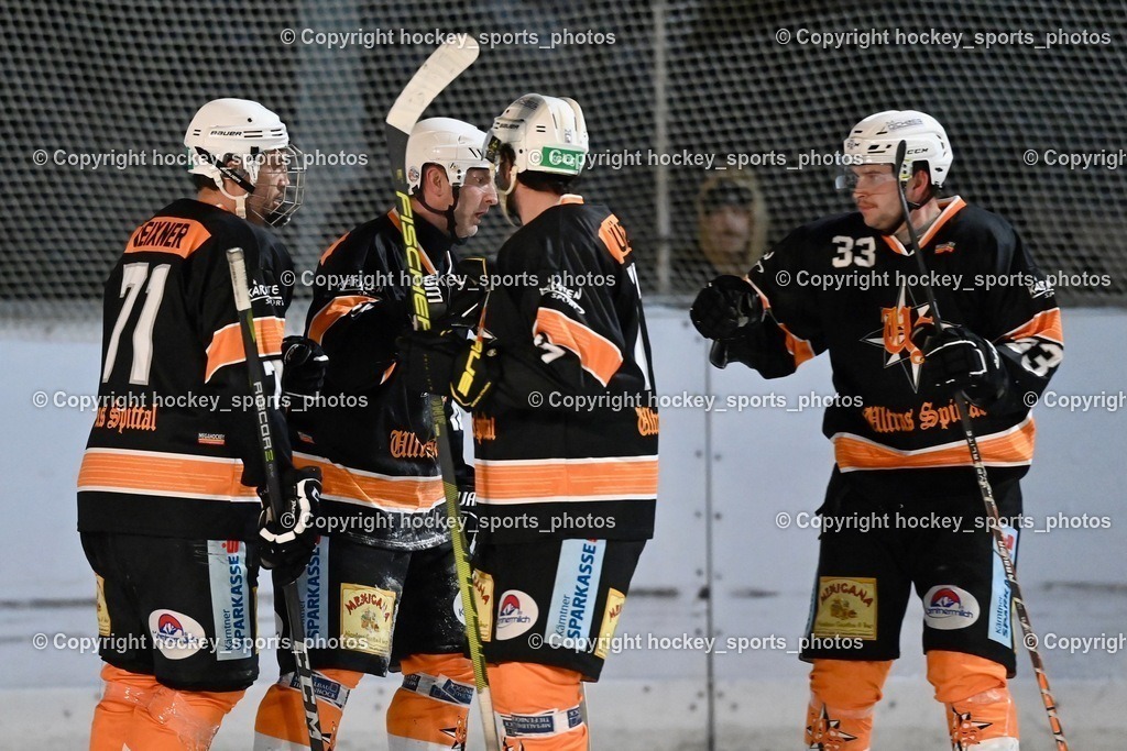EC Ice Tigers Paternion vs. Ultras Spittal 21.1.2024 | Jubel Ultras Spittal Mannschaft, #71 Meiner Thomas, #33 Hoffelner Florian, 