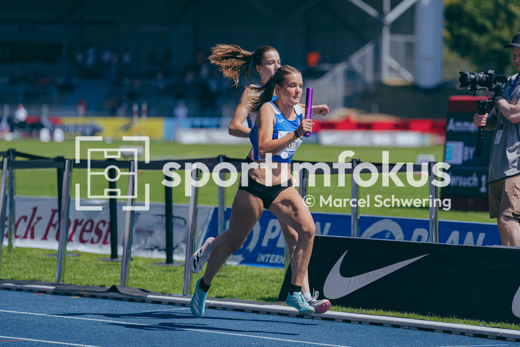 Deutsche Meisterschaften der Frauen und Männer 2026 | Imke Martini, Sportclub Krefeld 1905, U20 4x400-Meter-Staffel, Deutsche Meisterschaften der Frauen und Männer 2026, Lohrheidestadion Bochum-Wattenscheid, 25.07.2026. Foto: Marcel Schwering / sportimfokus - Realisiert mit Pictrs.com