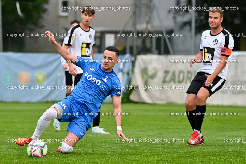 SAK vs. SV Spittal Drau 1921 | #11 Enes Brdjanovic SAK, #4 Thomas Walker SV Spittal, SAK vs. SV Spittal Drau 1921, SAK vs. SV Spittal Drau 1921 am 23.05.2025 in Klagenfurt (Sportpark Welzenegg), Austria, (Photo by Bernd Stefan)