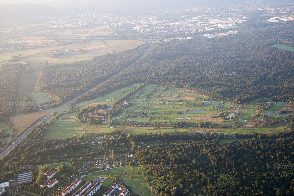 Luftbild: KA Golfclub Scheibenhardt im Ortsteil Beiertheim-Bulach in Karlsruhe im Bundesland Baden-Württemberg in Deutschland. Foto: IMG_092213.jpg vom 01.08.2016 durch Werner Riehm/FLY-FOTO.de