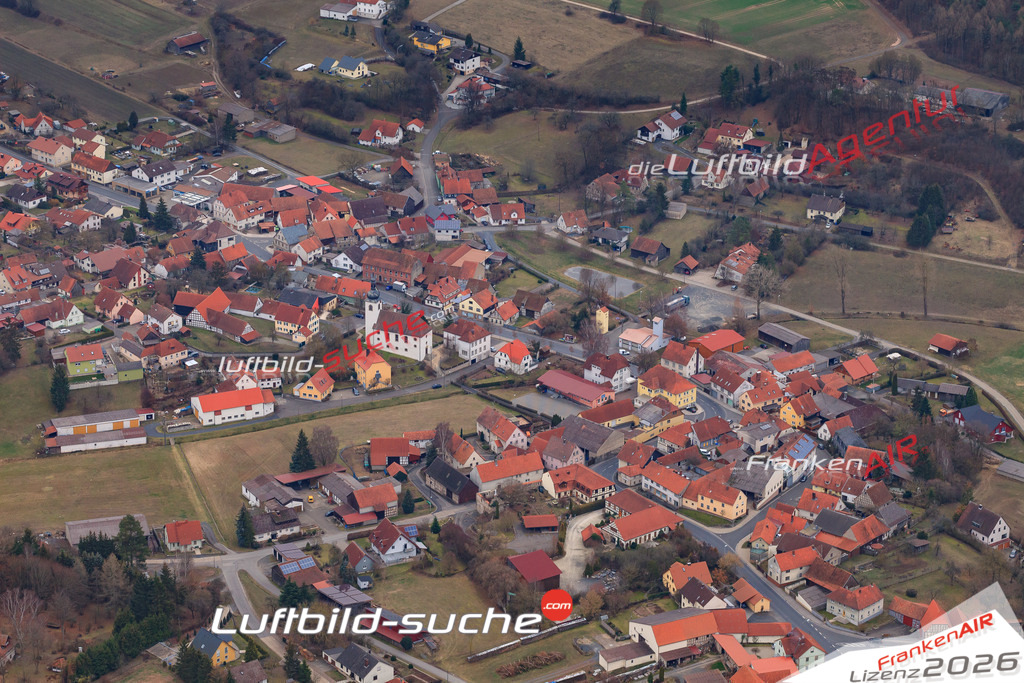 aktuelles Luftbild von  Ermershausen - Luftaufnahme wurde 2018 von https://frankenair.de mittels Flugzeug (keine Drohne) erstellt.