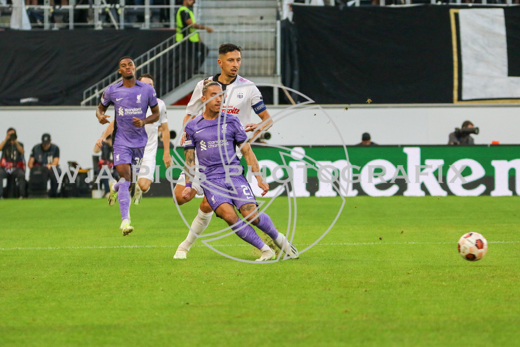 LASK Linz - FC Liverpool | LINZ,AUSTRIA,21.SEPT.23 - UEFA Europa League, LASK Linz - FC Liverpool, Image shows:Kostas Tsimikas (Liverpool FC).
Photo: Sportmediapics.com/ Andreas Willdoner