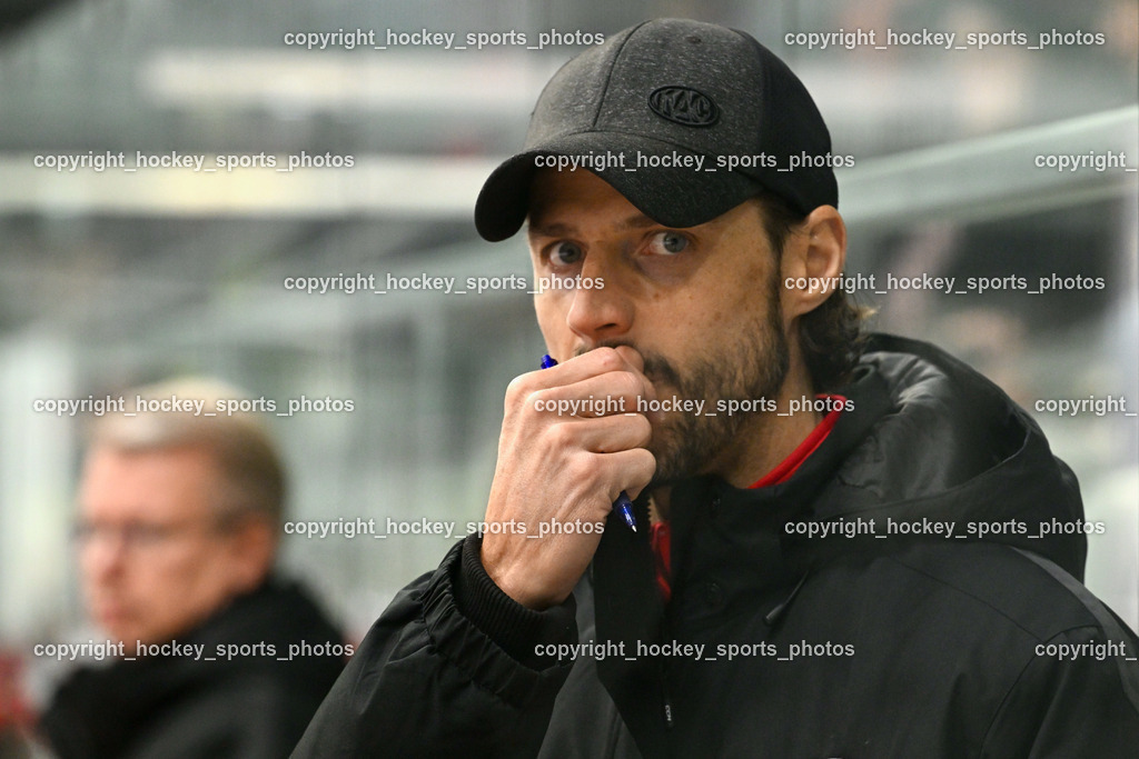 EC KAC Future Team vs. Die Adler Kitzbühl 7.10.2023 | Assistentcoach EC KAC FUTURE TEAM Christoph Brandner, EC KAC Future Team vs. Die Adler Kitzbühl 7.10.2023, EC KAC Future Team vs. Die Adler Kitzbühl am 07.10.2023 in Klagenfurt (Messehalle Klagenfurt), Austria, (Photo by Bernd Stefan)