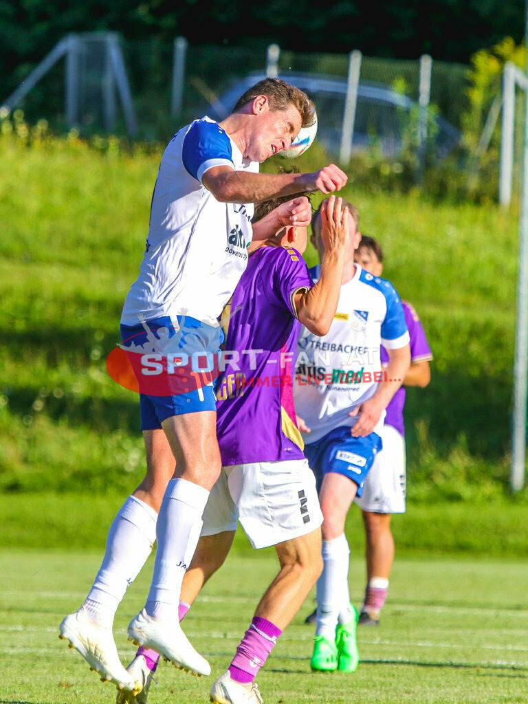Austria Klagenfurt Amateure - SK Treibach 1-1, Kärntner Liga 2. Runde | Hanno Wachernig (SK Treibach #14) Matthias Dollinger (Austria Klagenfurt Amateure #7) Austria Klagenfurt Amateure - SK Treibach 1-1 am 08.08.2023 in Brückl
(Sportplatz), Austria, (Photo by Ernst Krawagner sport-fan.at) - Realisiert mit Pictrs.com