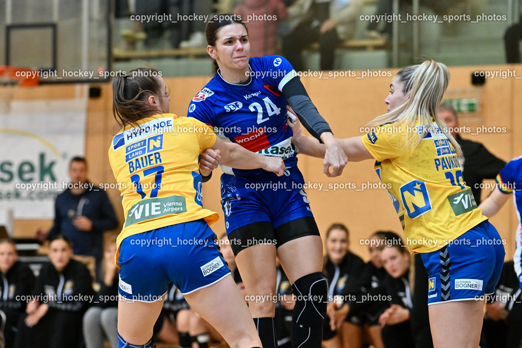 SC Ferlach Damen vs. Hypo Niederösterreich 18.11.2023 | #17 BAUER Johanna, #24 Brezenci Lara, #10 Pavkovic Andrea