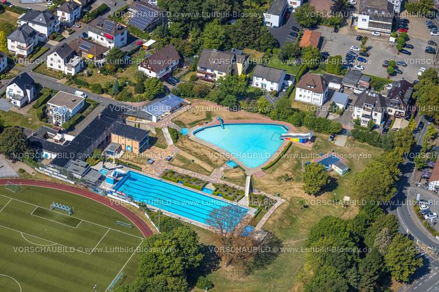 Sprockhoevel220808140 | Luftbild, Freibad Sprockhövel, Niedersprockhövel, Sprockhövel, Ruhrgebiet, Nordrhein-Westfalen, Deutschland