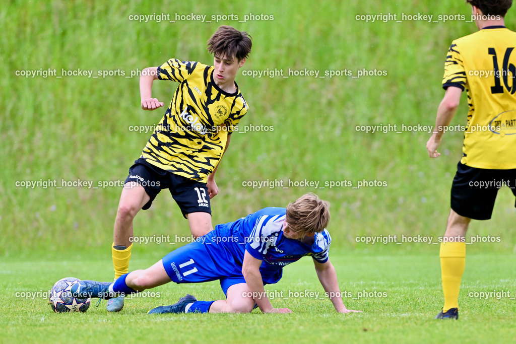 SV Wernberg vs. FC Faakersee | #12 Moritz Nico Prugger FC Faakersee, #11 Noah Moser SV Wernberg, SV Wernberg vs. FC Faakersee, SV Wernberg vs. FC Faakersee am 01.06.2024 in Wernberg (Sportplatz Wernberg), Austria, (Photo by Bernd Stefan)