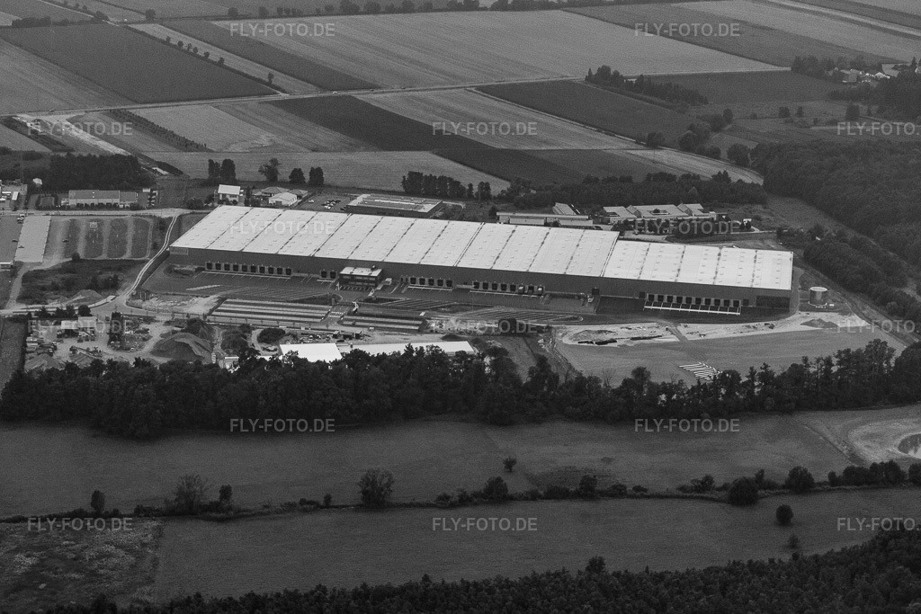 Luftbild: Gewerbegebiet Horst, Zufall Logistik Center im Ortsteil Minderslachen in Kandel im Bundesland Rheinland-Pfalz in Deutschland. Foto: IMG_20216.jpg vom 08.08.2009 durch Werner Riehm/FLY-FOTO.de