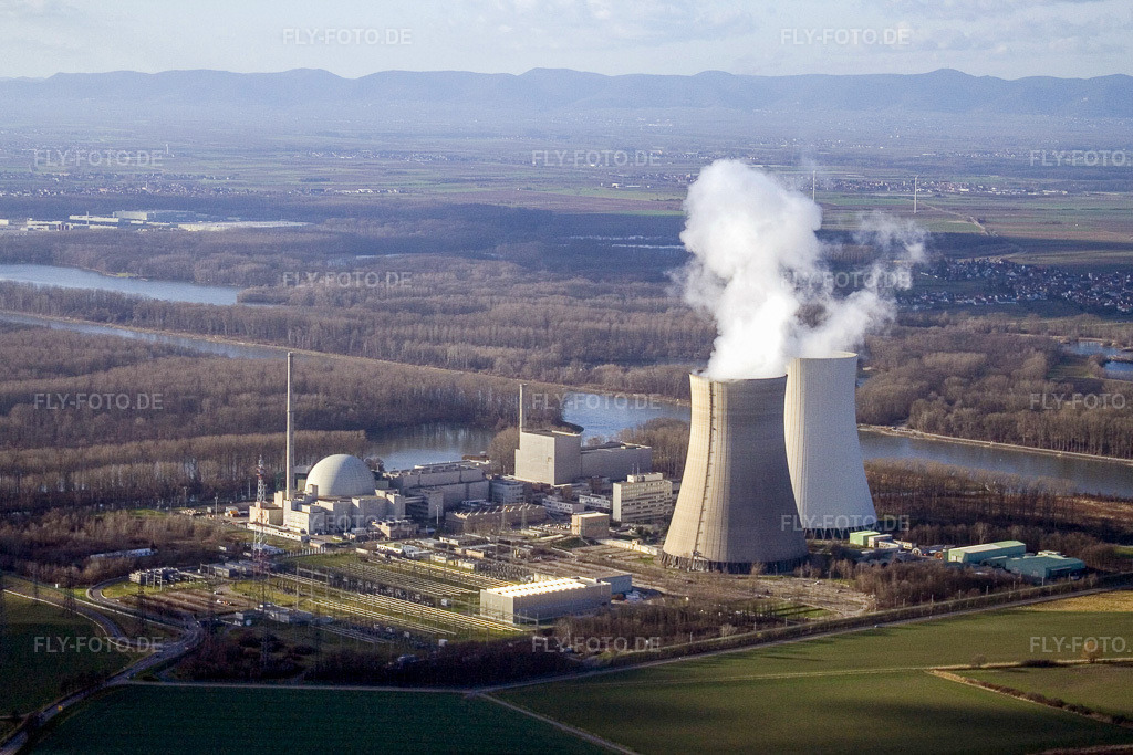 Luftbild: Philippsburg KKW von Nordosten in Philippsburg im Bundesland Baden-Württemberg in Deutschland. Foto: IMG_5190.jpg vom 14.01.2007 durch Werner Riehm/FLY-FOTO.de
